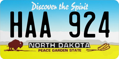 ND license plate HAA924