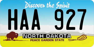 ND license plate HAA927