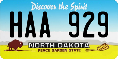 ND license plate HAA929