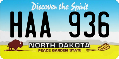 ND license plate HAA936