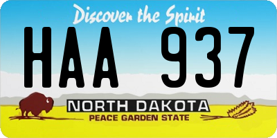 ND license plate HAA937