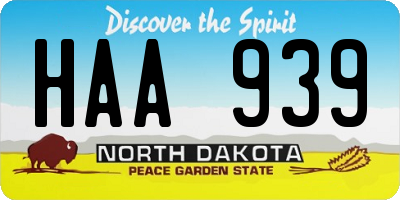 ND license plate HAA939