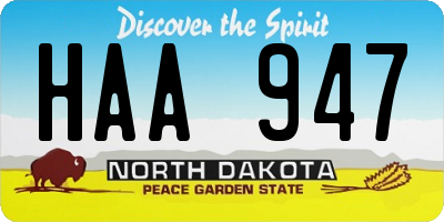 ND license plate HAA947