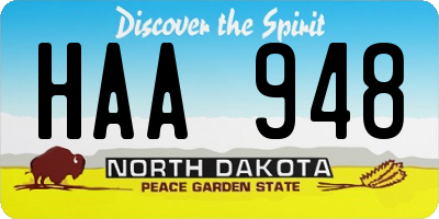 ND license plate HAA948