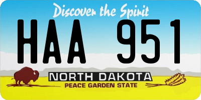 ND license plate HAA951