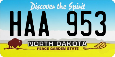 ND license plate HAA953