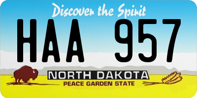 ND license plate HAA957