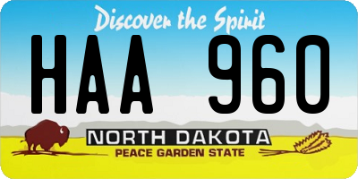 ND license plate HAA960