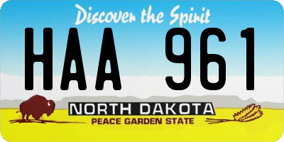 ND license plate HAA961