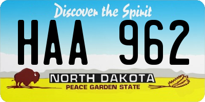 ND license plate HAA962