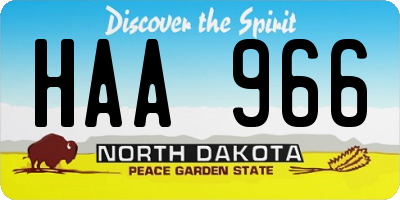 ND license plate HAA966