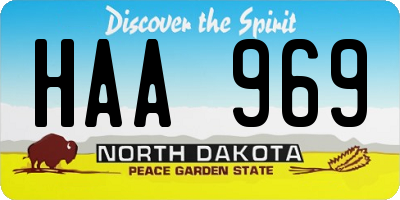 ND license plate HAA969