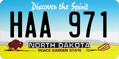 ND license plate HAA971