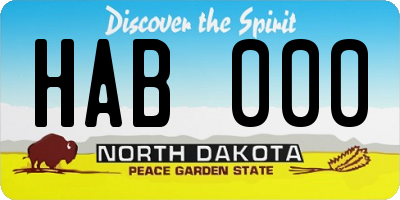 ND license plate HAB000