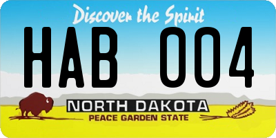 ND license plate HAB004