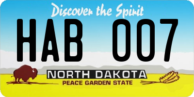 ND license plate HAB007