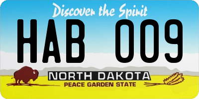 ND license plate HAB009