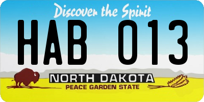 ND license plate HAB013