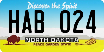 ND license plate HAB024