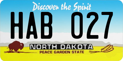 ND license plate HAB027