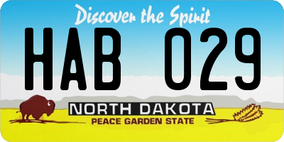 ND license plate HAB029