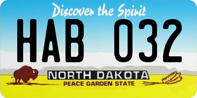 ND license plate HAB032