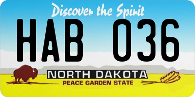 ND license plate HAB036