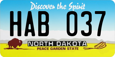 ND license plate HAB037