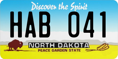 ND license plate HAB041