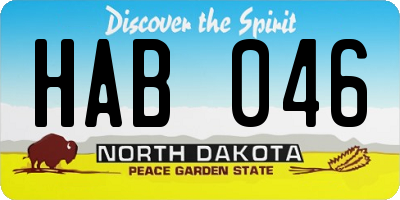 ND license plate HAB046