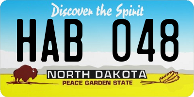 ND license plate HAB048