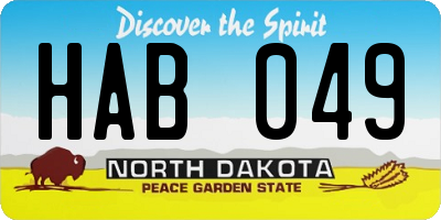 ND license plate HAB049