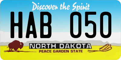 ND license plate HAB050