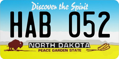 ND license plate HAB052