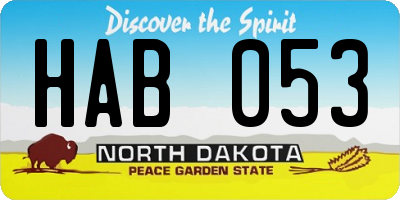 ND license plate HAB053