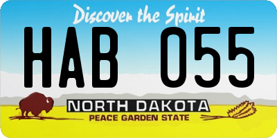 ND license plate HAB055