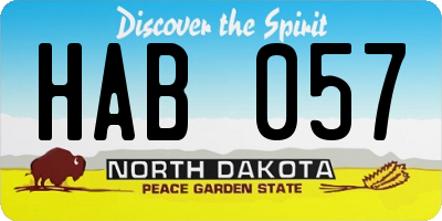 ND license plate HAB057