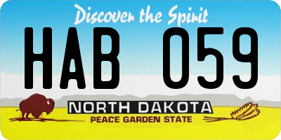 ND license plate HAB059