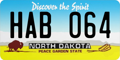 ND license plate HAB064