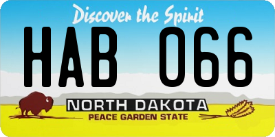 ND license plate HAB066