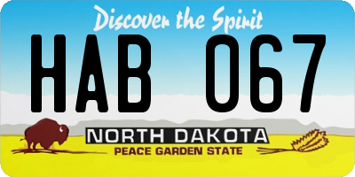 ND license plate HAB067