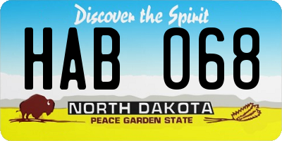 ND license plate HAB068