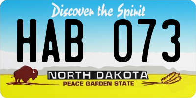 ND license plate HAB073