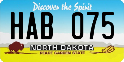 ND license plate HAB075