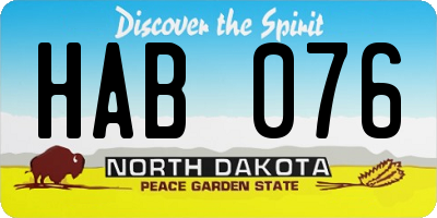 ND license plate HAB076