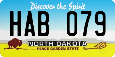 ND license plate HAB079