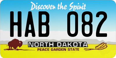 ND license plate HAB082