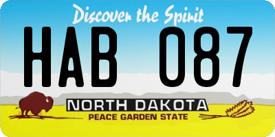 ND license plate HAB087