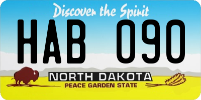 ND license plate HAB090