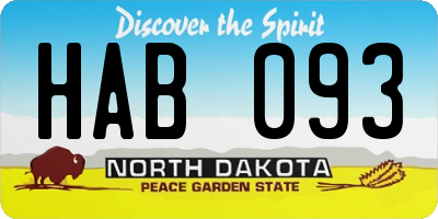 ND license plate HAB093